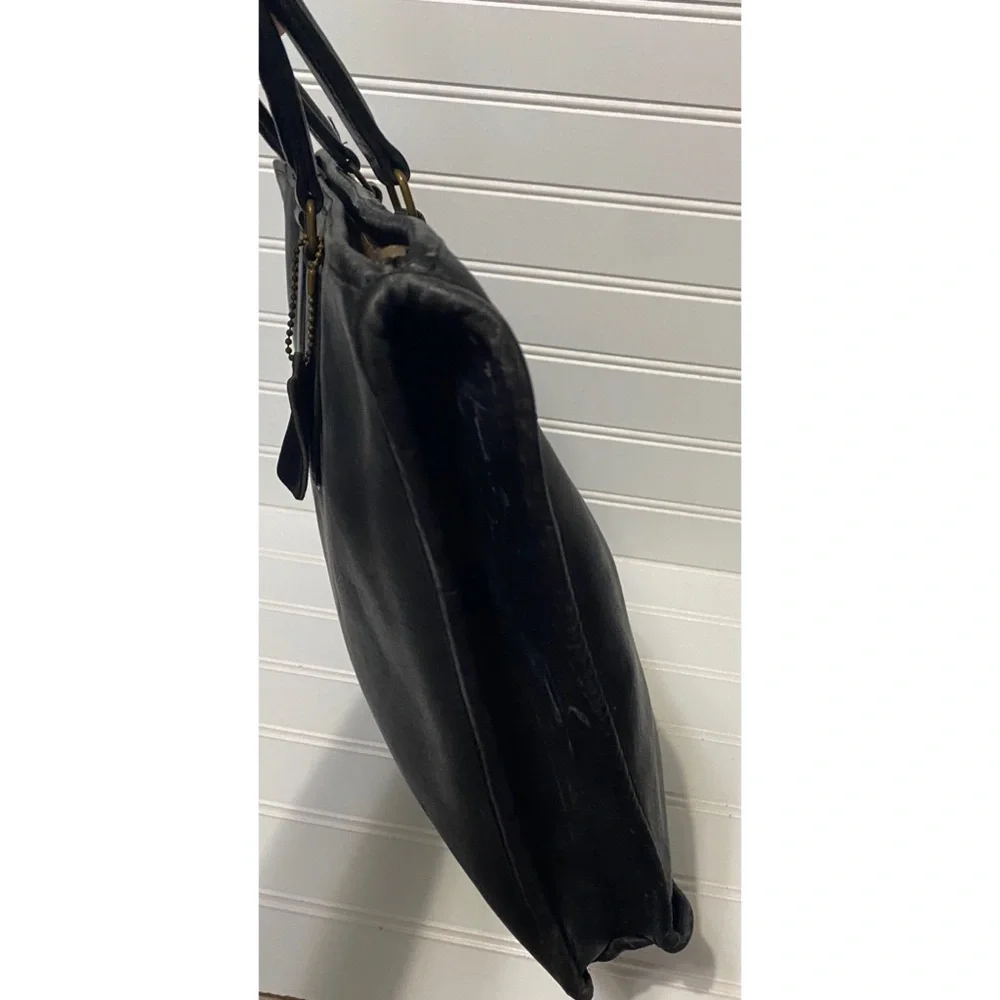 Coach Vintage Bonnie Cashin Black Slim XL Briefcase Shoulder Bag NYC 17 x 10